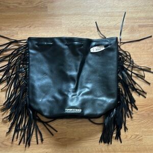 NWT Victoria's Secret Black Leather Tote